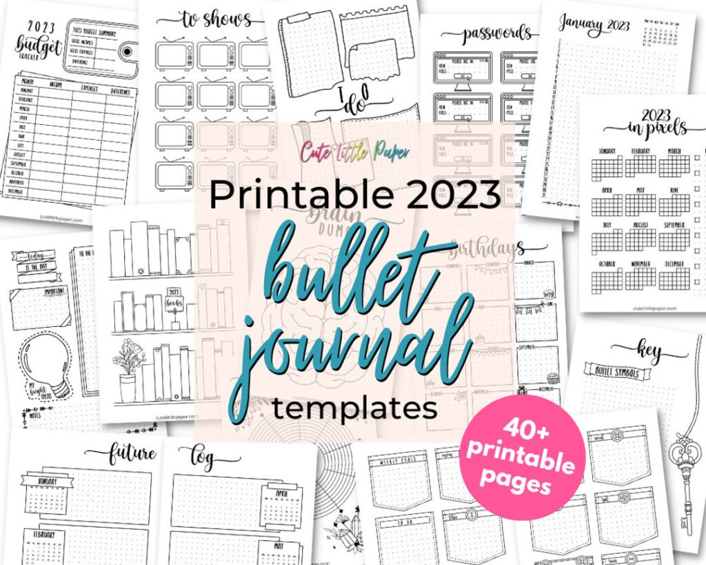 2023 Bullet Journal Template 40 Pages Printable PDF A4 Etsy