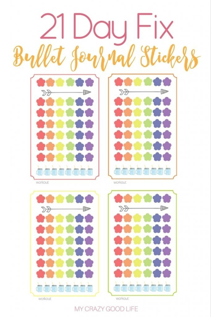 21 Day Fix Bullet Journal Stickers My Crazy Good Life