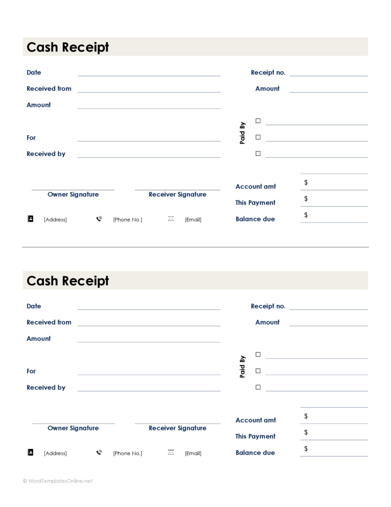 21 Free Cash Receipt Templates Word Excel And PDF 