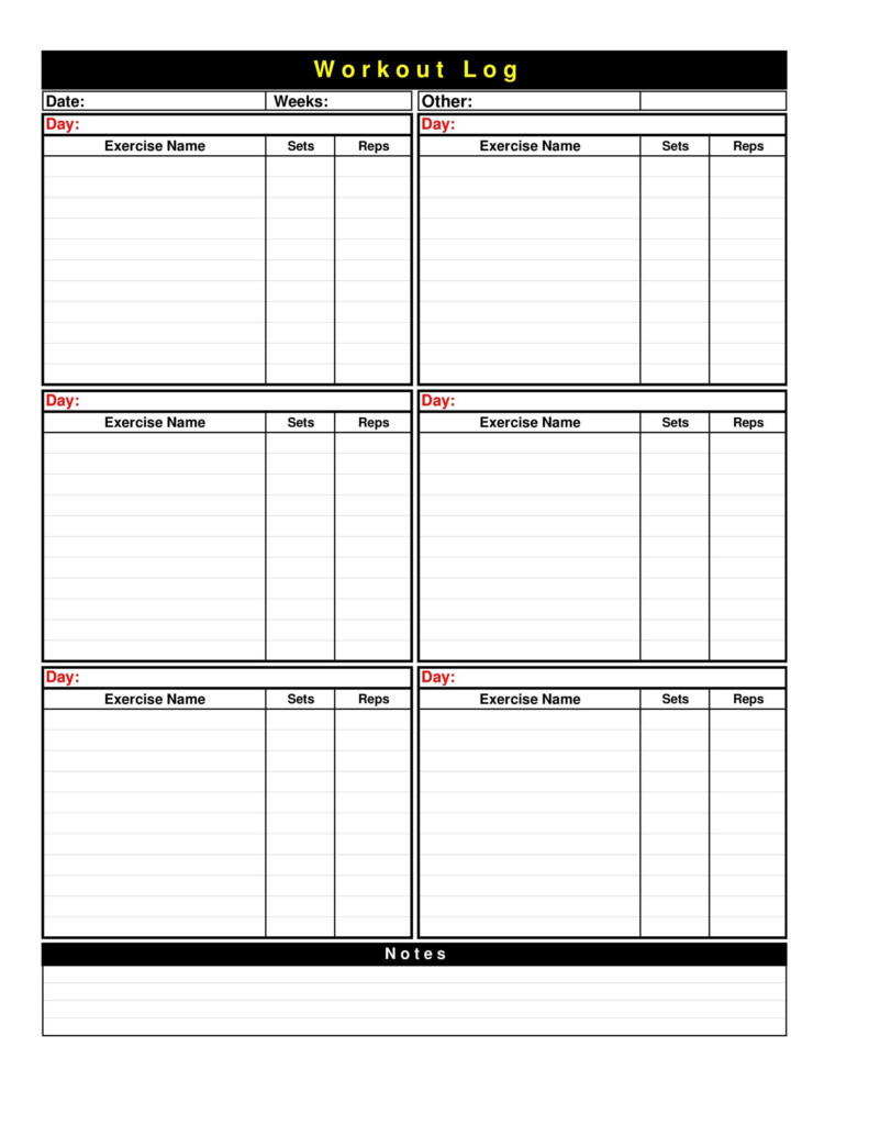 40 Effective Workout Log Calendar Templates TemplateLab