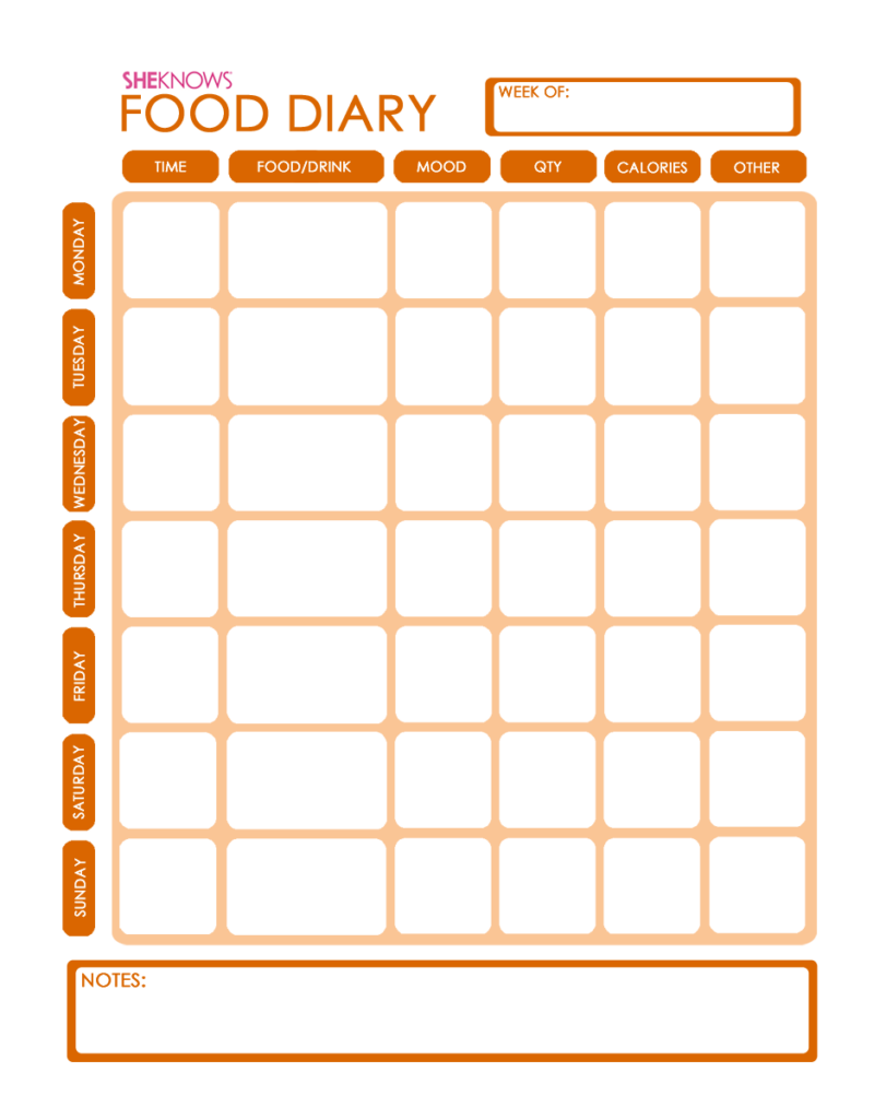 5 Free Food Journal Templates Excel PDF Formats