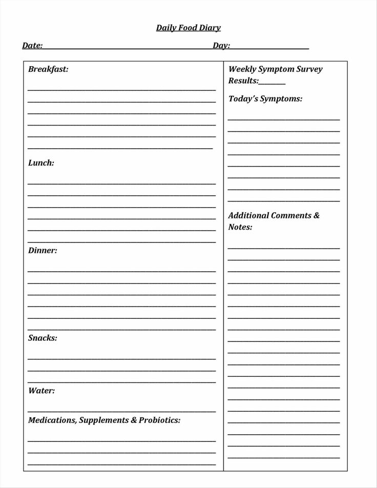 8 Printable Allergy Charts Food Diary Template Food Journal Template 