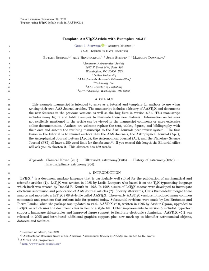 AASTeX Template For Submissions To AAS Journals ApJ AJ ApJS ApJL PSJ 