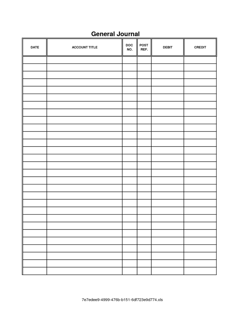 Accounting Journal Template Printable Excelxo