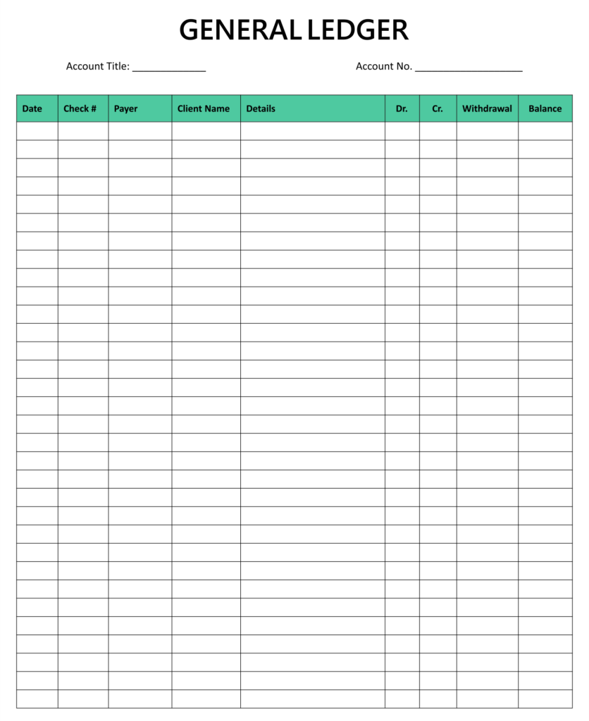 Accounting Ledger Template 10 Free PDF Printables Printablee