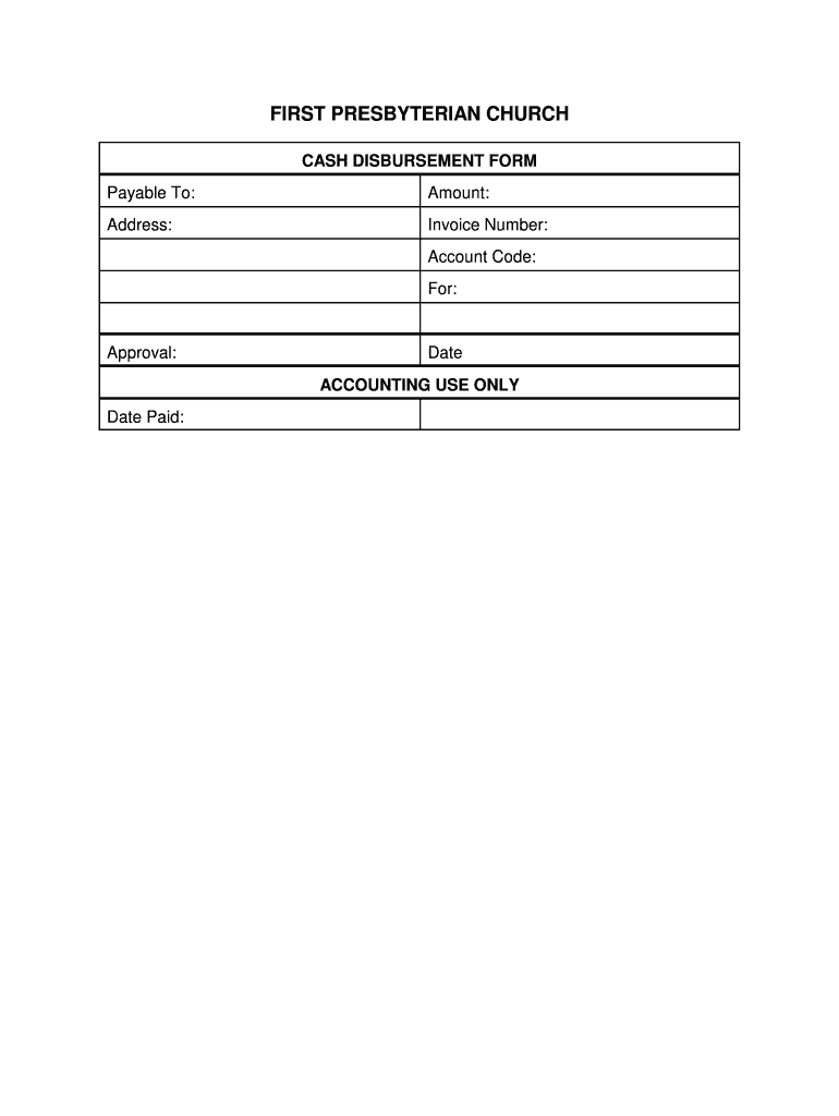 Cash Disbursement Journal Excel Template Fill Online Printable 