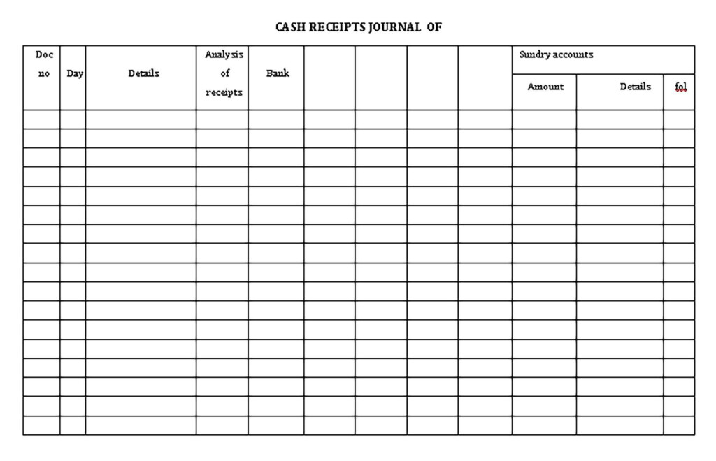 Cash Receipts Journal Template