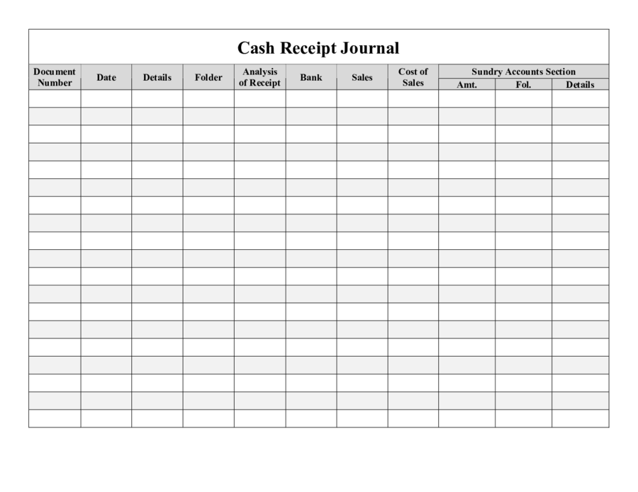 Cash Receipts Journal Template Free Download FREE PRINTABLE TEMPLATES