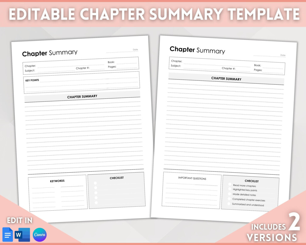 Chapter Summary Template