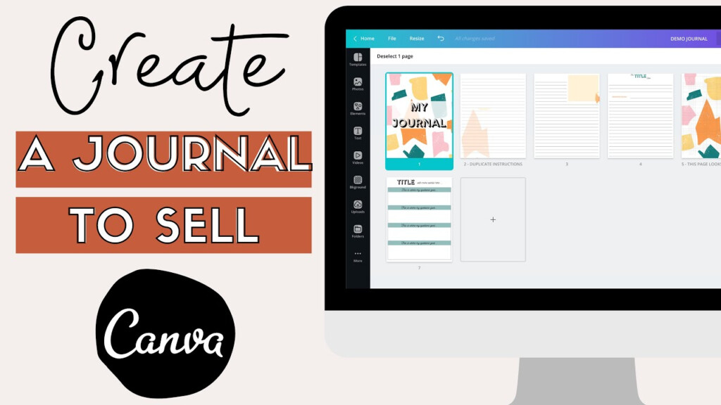 Create A JOURNAL IN CANVA To Sell YouTube