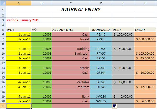 Create The Journal And Journal Entry With Excel Part 2 Excel Tips 