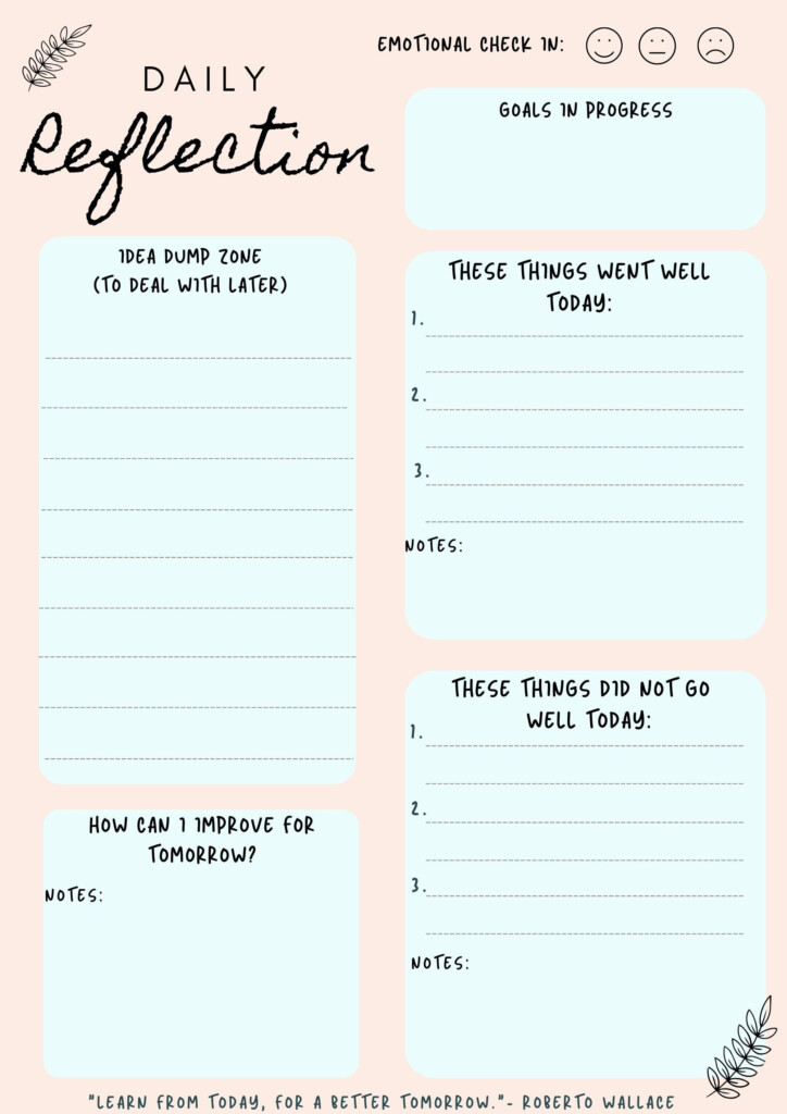 Daily Reflection Journal Print And Fill INSTANT DOWLOAD EDITABLE Link 