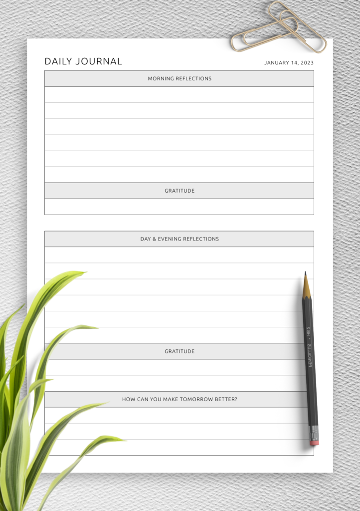 Download Printable Daily Journal PDF