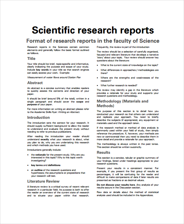 FREE 8 Scientific Reports Samples Templates In PDF Word Google Docs