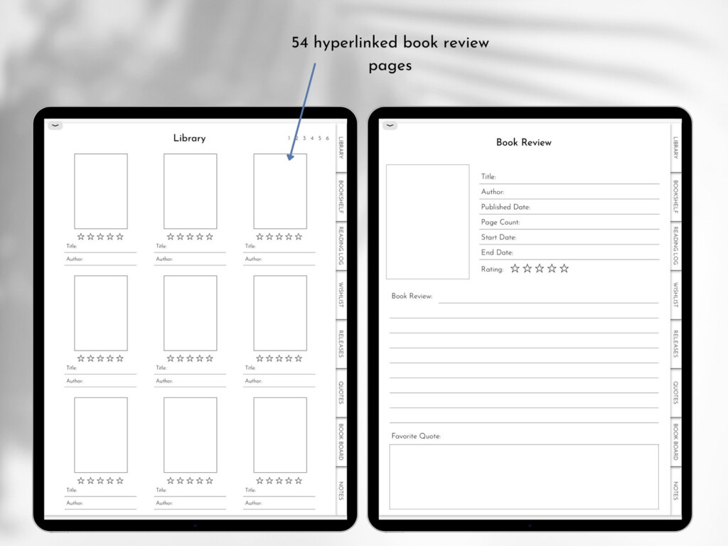 Free Digital Reading Journal Template