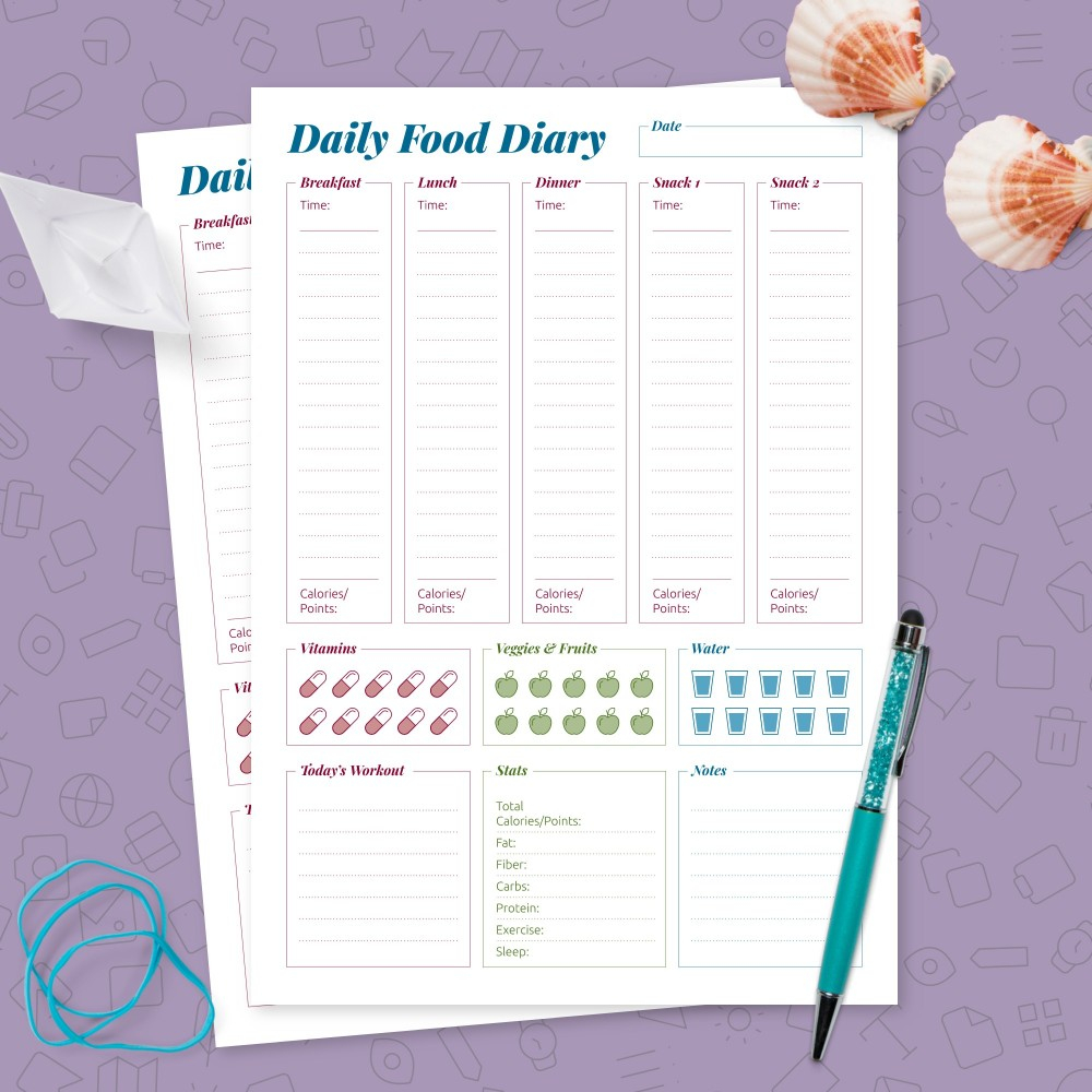 Free Printable Daily Food Diary Template PRINTABLE TEMPLATES