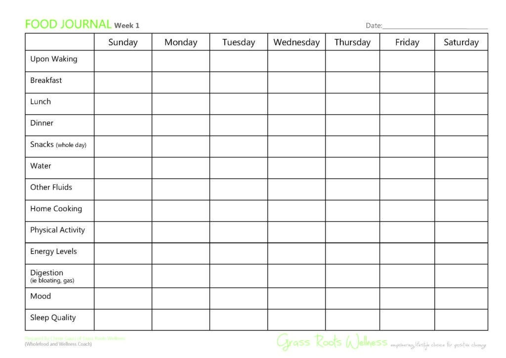 FREE Printable Food And Mood Journal Yoga Flow Breathing Space 