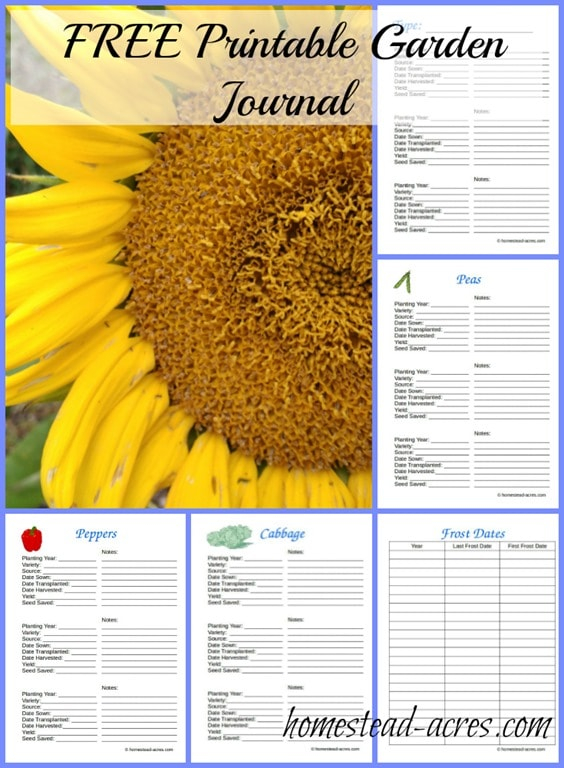 FREE Printable Garden Journal Homestead Acres