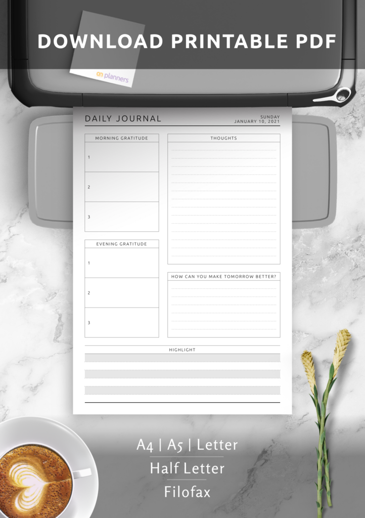 Free Printable Wellness Journal Template Printable Templates