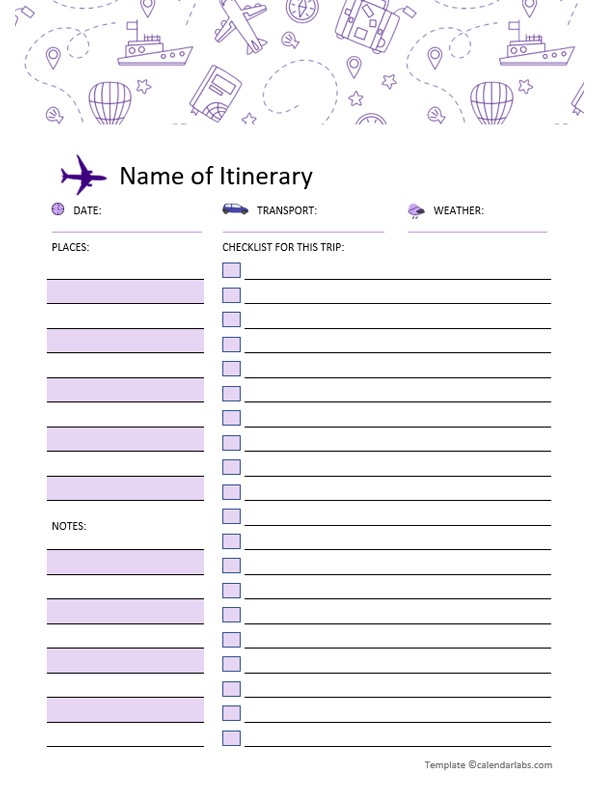 Free Travel Journal Template Free Printable Templates