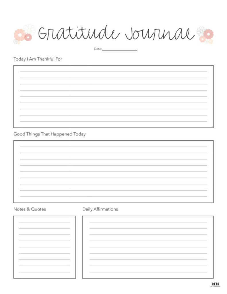 Gratitude Journal Templates 18 FREE Printables Printabulls