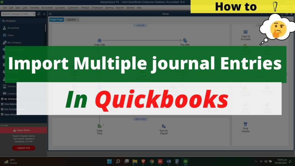 How To Import Multiple General Journal Entries In Quickbooks From Excel 