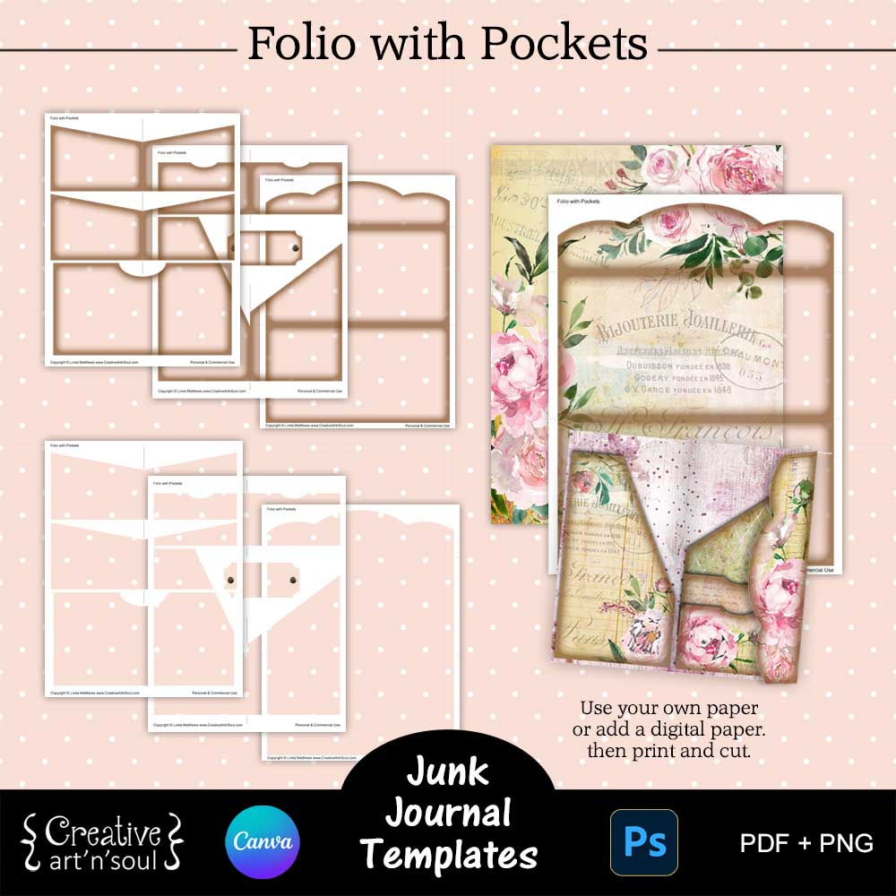 How To Make A Printable Junk Journal Folio With Pockets Creative ArtnSoul