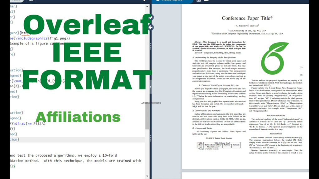 How To Make Affiliations IEEE Format For Overleaf And IEEE Format For 