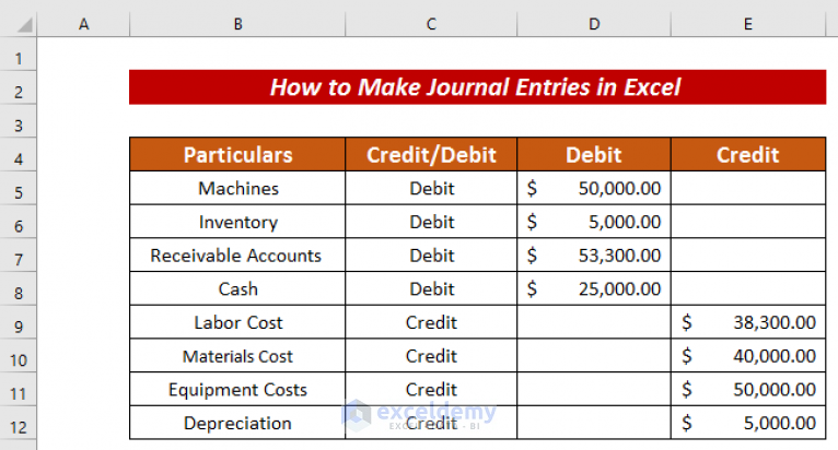 How To Make Journal Entries In Excel with Easy Steps 