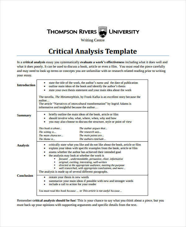 How To Write Critical Analysis Of Article