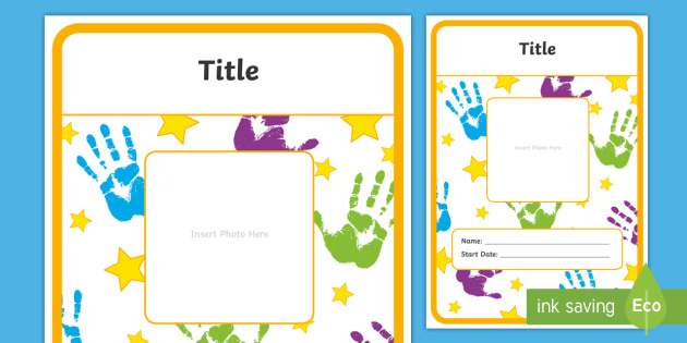  Kindergarten Editable Handprint Star Learning Journey Front Cover