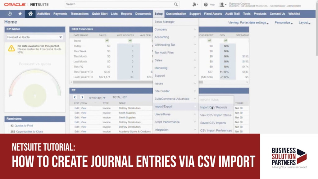 NetSuite Tutorial How To Create Journal Entries Via CSV Import YouTube