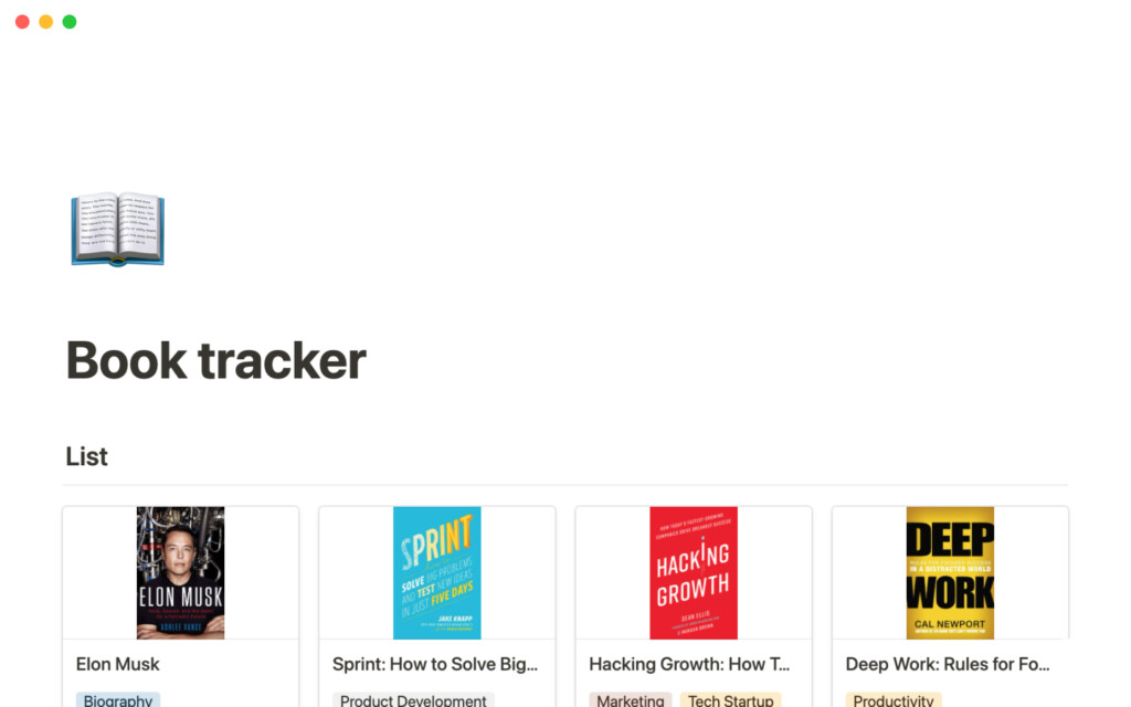 Notion Book Tracker Template Free