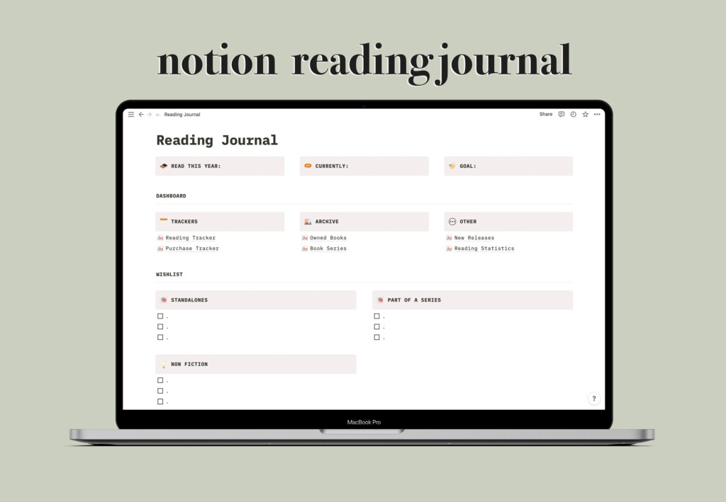 Notion Reading Journal Reading Tracker Notion Template Etsy Canada