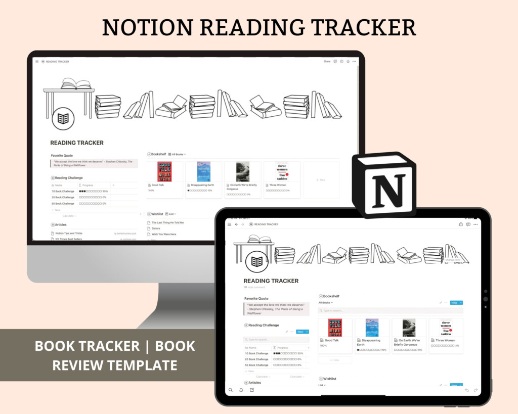 Notion Reading Template Notion Template Notion Book Tracker Etsy UK