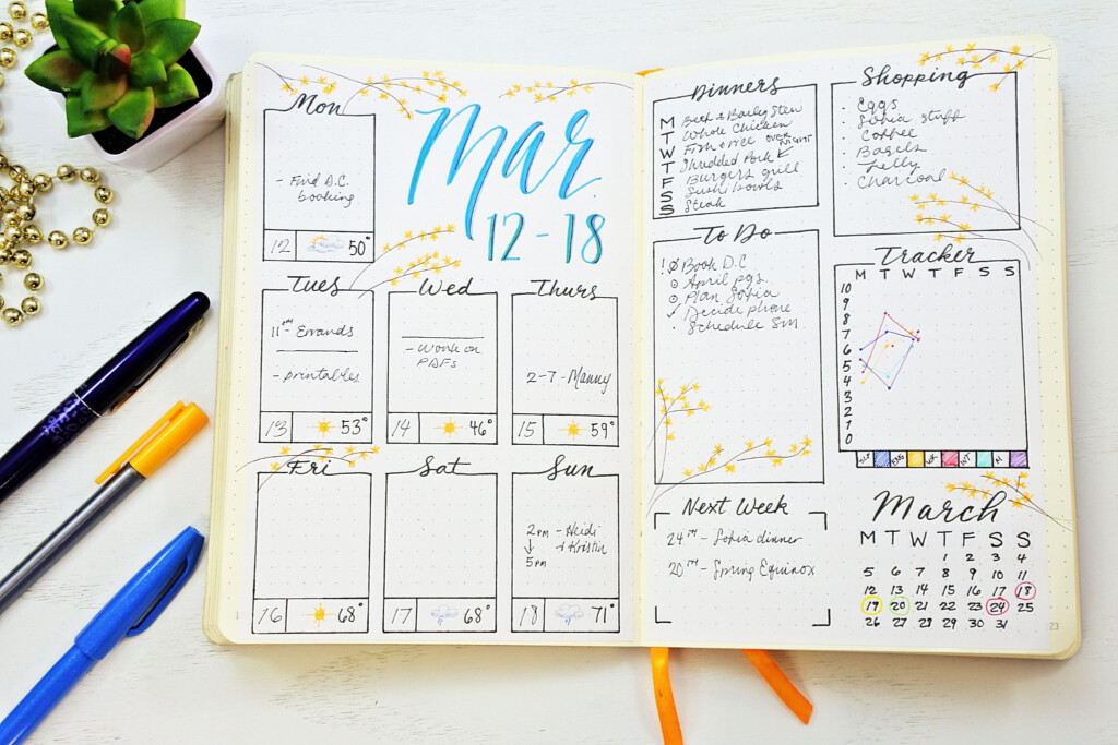 Over 20 Easy Bullet Journal Weekly Spread Ideas 