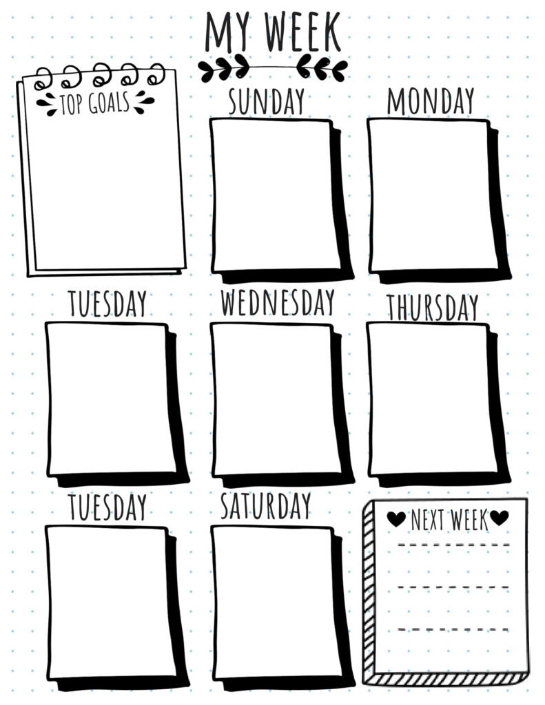 Printable Bullet Journal Weekly Layouts Ultimate Printables