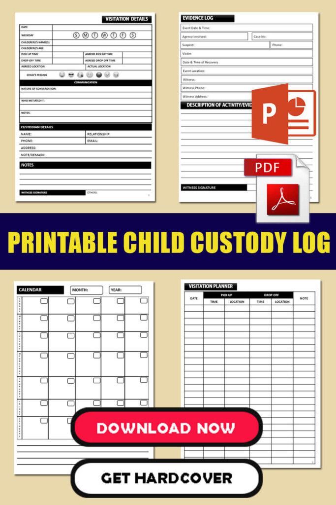 Printable Child Custody Journal Template Free Templates Printable