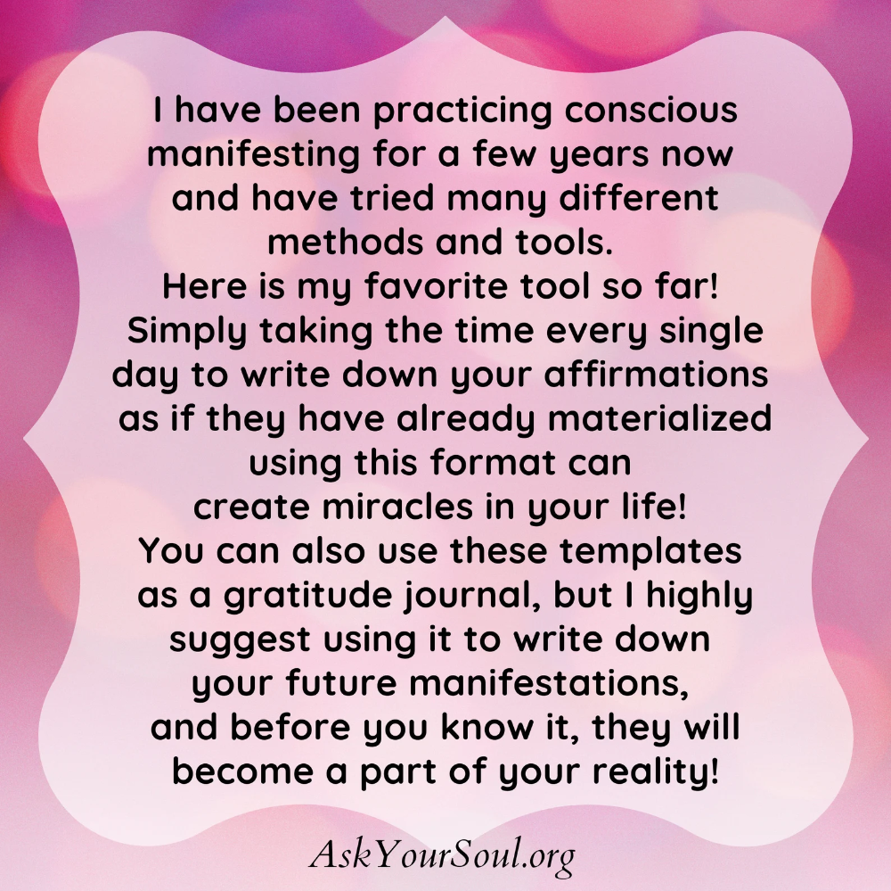 PRINTABLE Daily Affirmation Manifestation Journal Template Happy And 