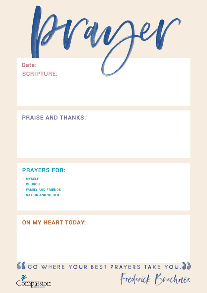 Printable Prayer Template Prayer Journal Printable