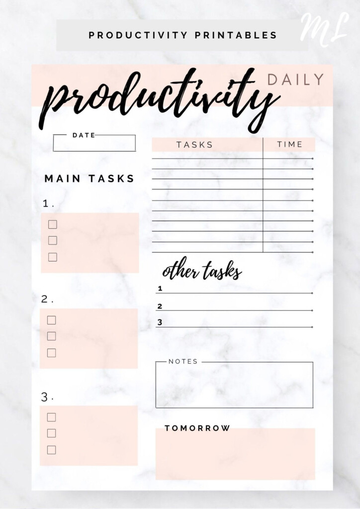 Productivity Planner Insert Free Weekly Planner 2021 A4 JPG Printable 