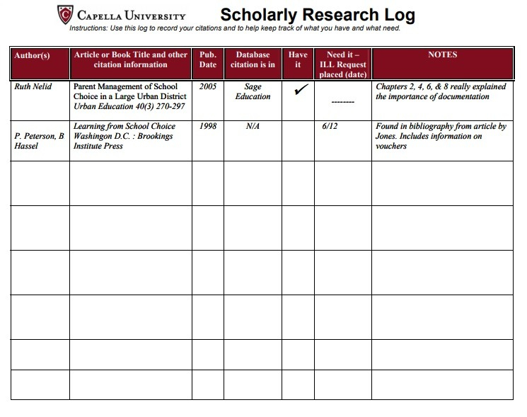 Research Log Templates 11 Free Printable Word PDF Formats Samples 