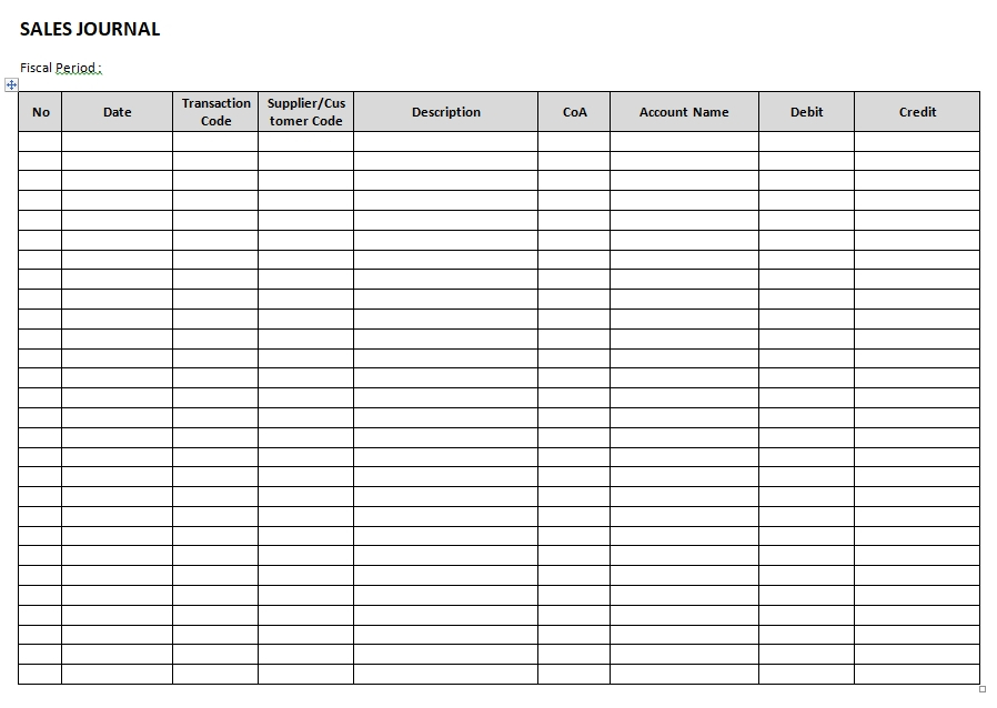 Sales Journal Template Excel