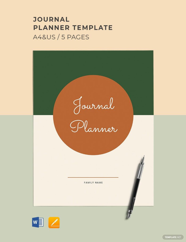 Simple Journal Planner Template Download In Word Google Docs PDF 