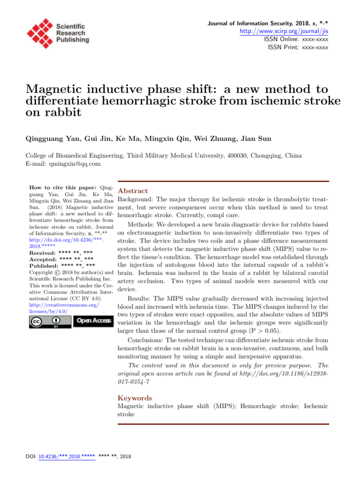 Template For Scientific Research Publishing Articles Template 