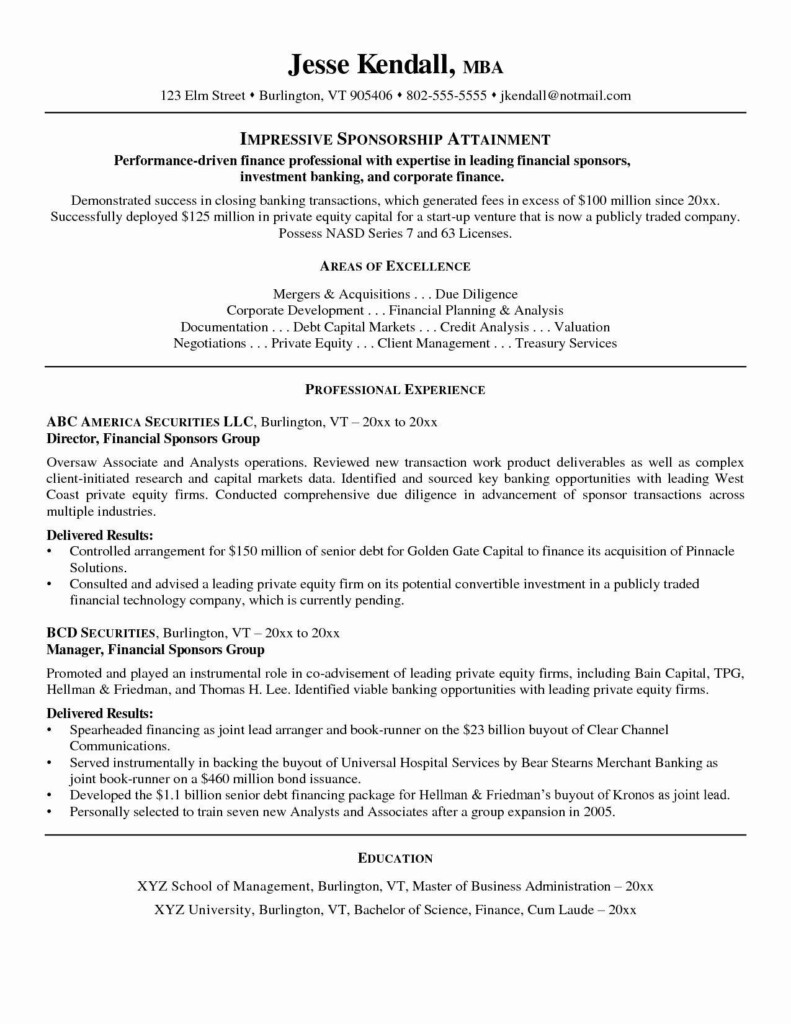 Wall Street Resume Template