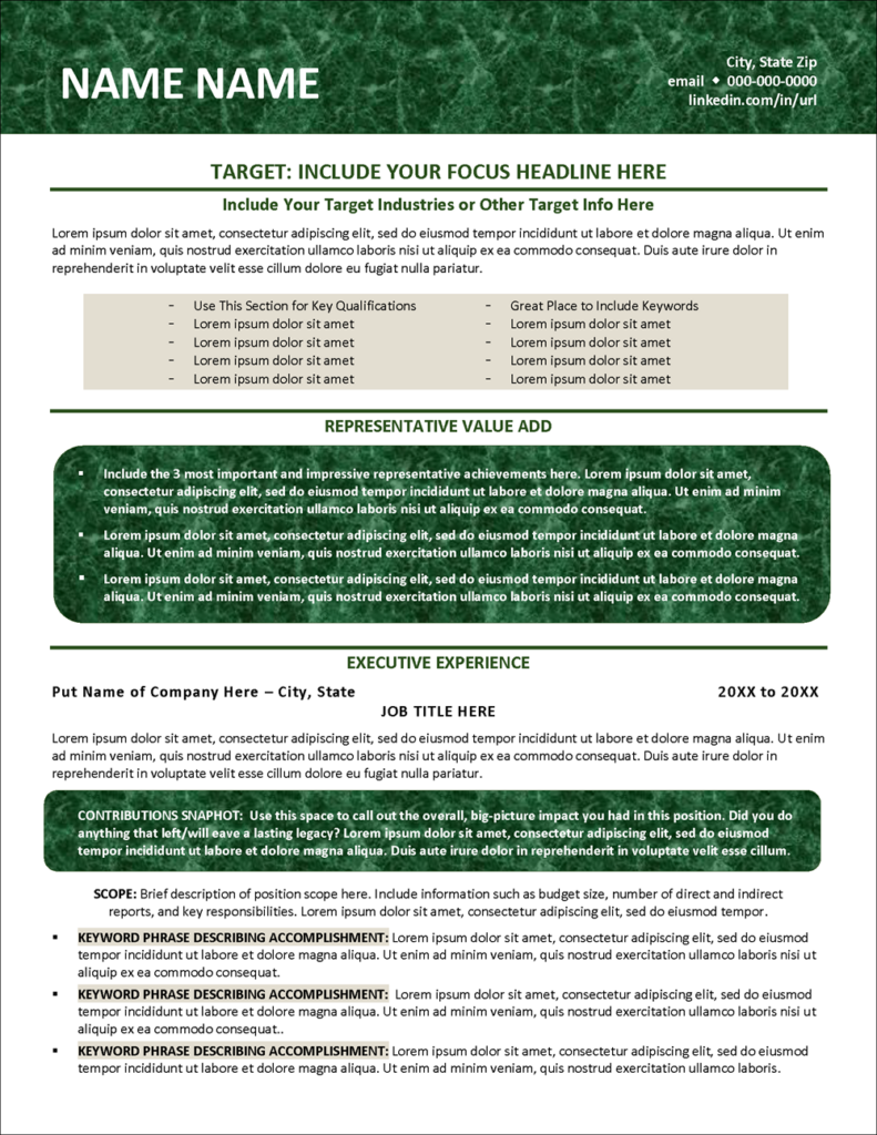 Wall Street Resume Template Distinctive Career Services